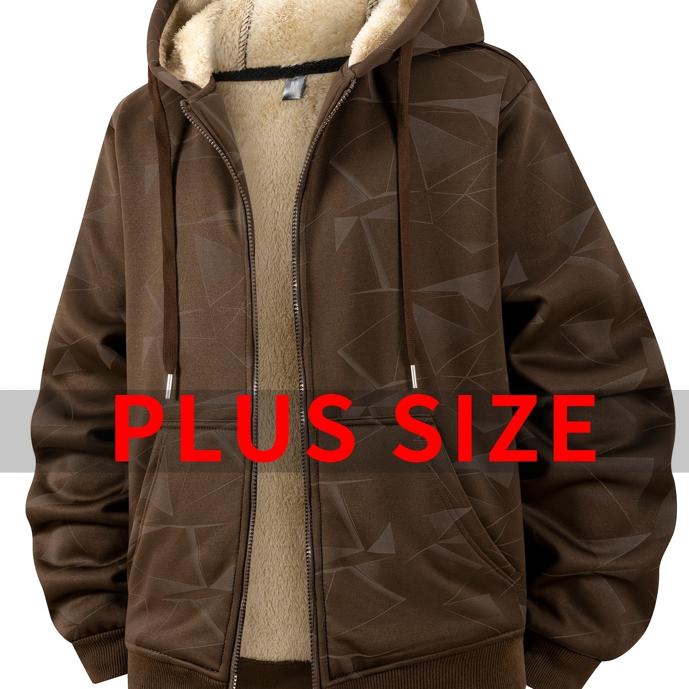 Herren Plus-Size Winterjacke – Dick gefütterter Mantel mit Kapuze und durchgehendem Reißverschluss, (verfügbar in Schwarz,Navy, Braun)