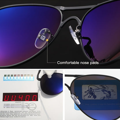 AOWEAR UV400 Piloten-Sonnenbrille für Männer mit polarisierten Spiegelgläsern zum Fahren