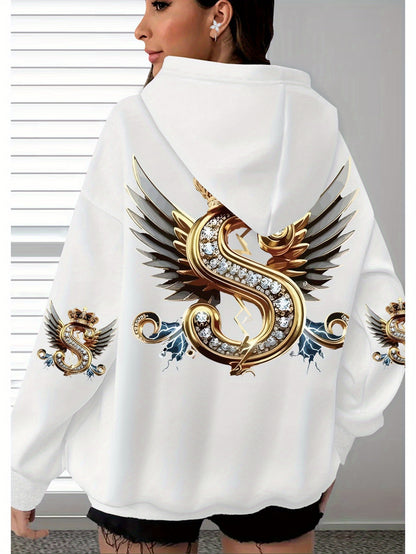 Große Größen, weiches, lässiges Langarmshirt mit Tasche, bequemes Damen-Casual-Outfit in großen Größen
