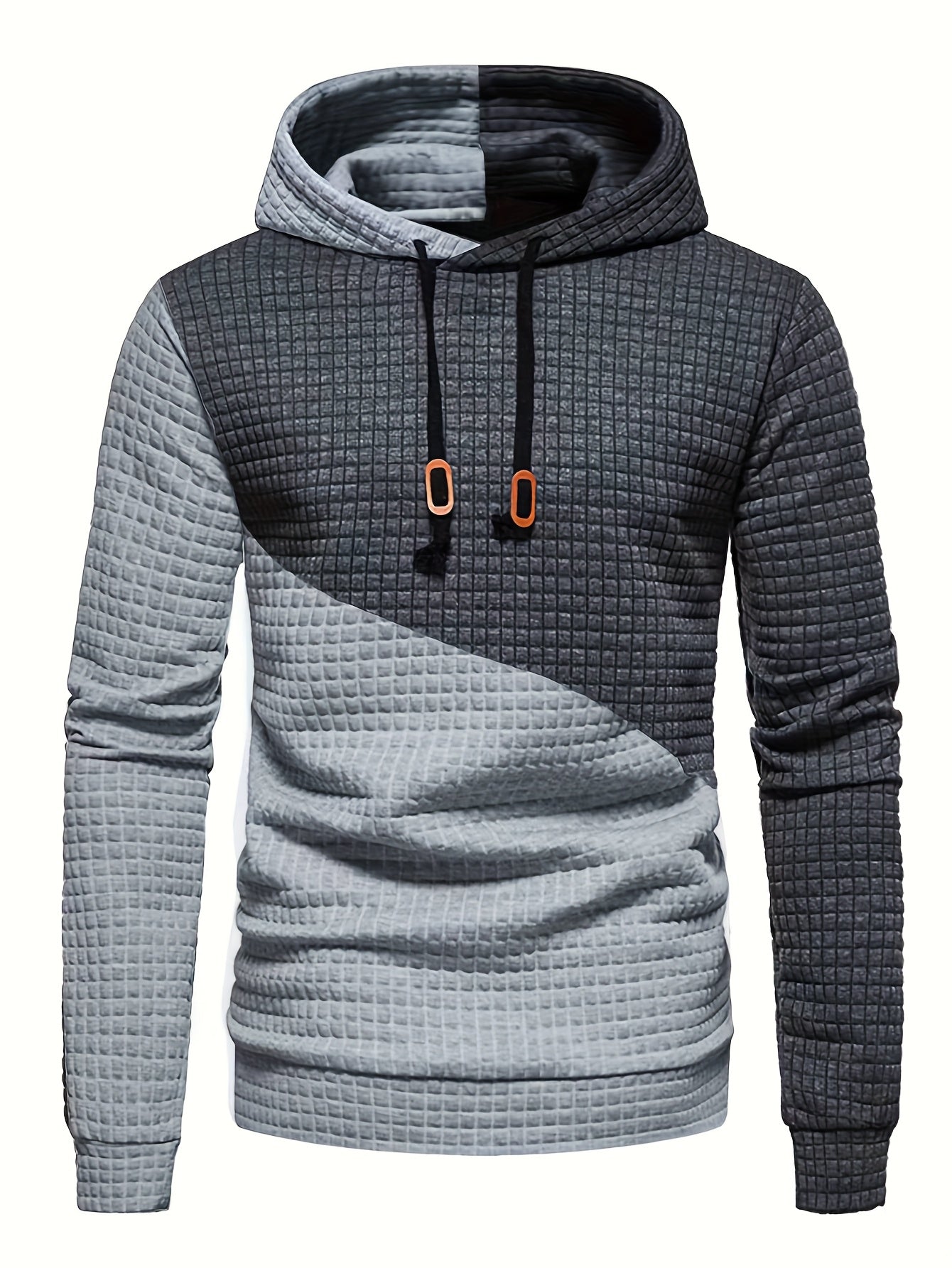 3er-Set kariertes Color-Block-Sporthoodie, vielseitiges Kapuzen-Sweatshirt, lässiges Street-Hoodie.
