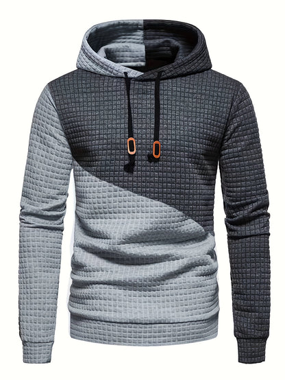 3er-Set kariertes Color-Block-Sporthoodie, vielseitiges Kapuzen-Sweatshirt, lässiges Street-Hoodie.
