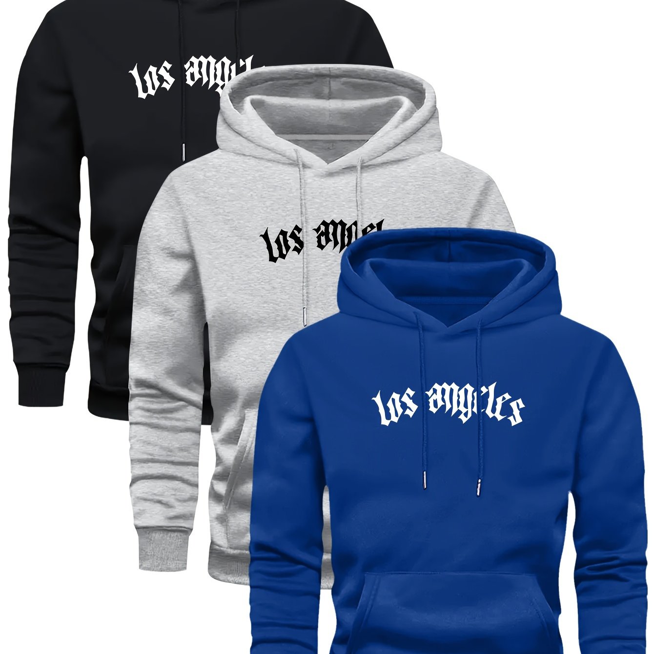 3er-Set Herren-Casual-Hoodies mit Fleece, stilvoll und vielseitig.
