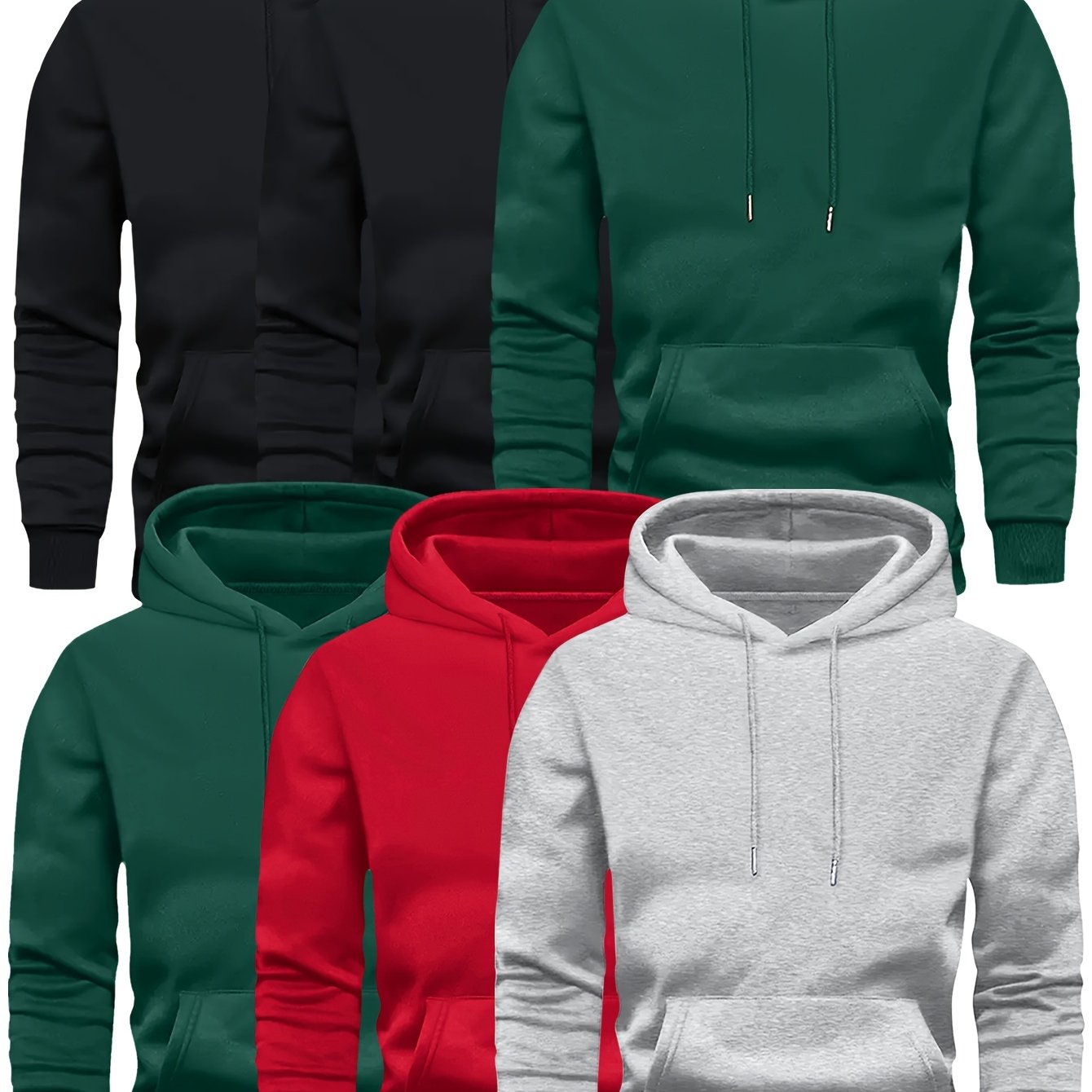 6er-Pack Lässiges Mode-Sportliches Oversized Herren Vielseitiges Trendiges Kapuzen-Sweatshirt, PLUS SIZE