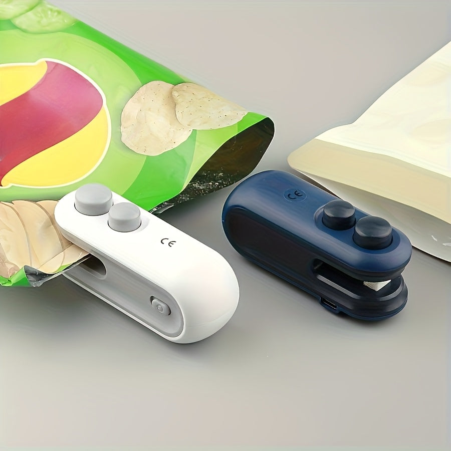 1 Stück tragbarer magnetischer USB-wiederaufladbarer Taschenversiegeler mit eingebautem Akku,  Kunststoff-Versiegelungsmaschine  USB-Mini-Versiegeler für Beutelverschlüsse