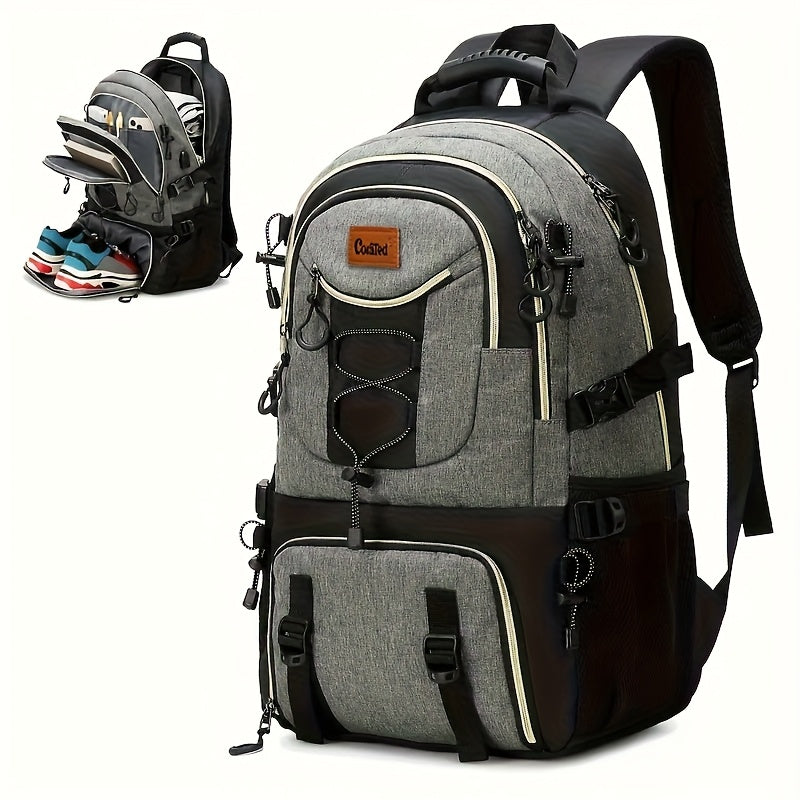 Großer Outdoor-Reiserucksack mit hoher Kapazität, mit Laptop-/Tablet-Fach, Schuhfach, verstellbaren Gurten - langlebiger Sport-Rucksack