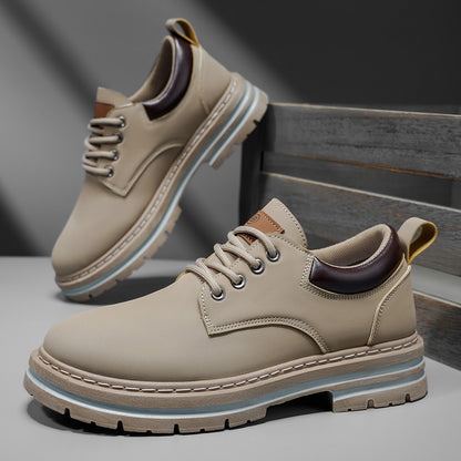 Herren Klassische Low-Top Oxfords - Schnürung mit Rundspitze, rutschfeste PVC-Sohle, leichtes Obermaterial & gepolsterte Innensohle für Business Casual, Outdoor, Fitnessstudio - Vielseitig für alle Jahreszeiten (Einfarbig)