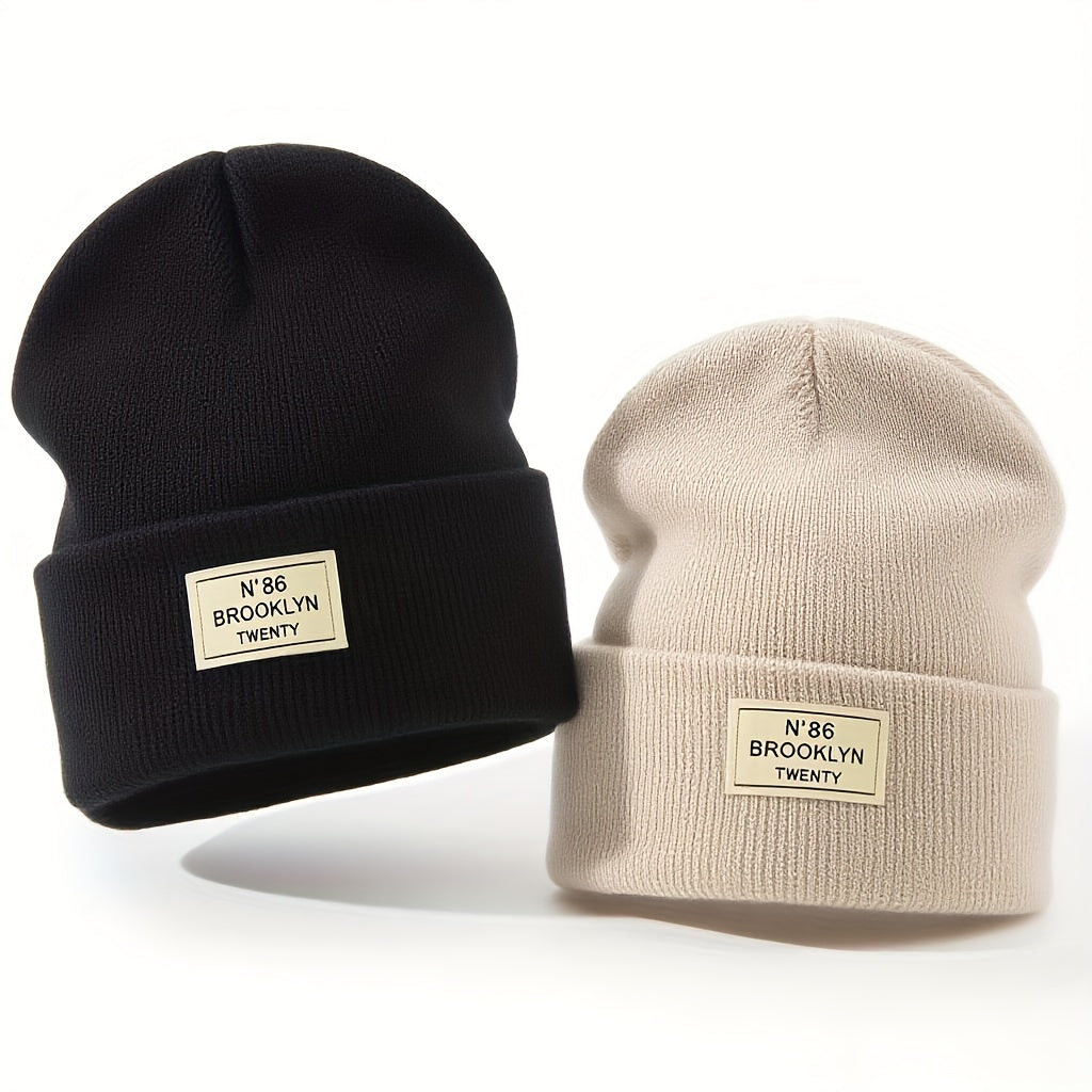 2 Stück 86 Erwachsene Einheitsgröße Beanie ohne Krempe, Outdoor-Sport-Warmmütze, leicht, atmungsaktiv, gute Elastizität, Unisex Herbst- und Wintermütze, bequeme Alltagsmode, modische Y2K, für alle Jahreszeiten geeignet