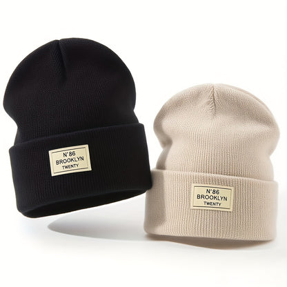 2 Stück 86 Erwachsene Einheitsgröße Beanie ohne Krempe, Outdoor-Sport-Warmmütze, leicht, atmungsaktiv, gute Elastizität, Unisex Herbst- und Wintermütze, bequeme Alltagsmode, modische Y2K, für alle Jahreszeiten geeignet