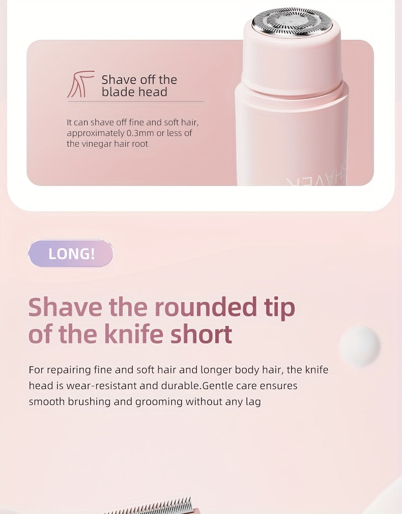 1 Stück Wiederaufladbarer Elektrorasierer mit Doppelkopf | 2-in-1 Kabelloser Unisex Nass- und Trocken-Body-Haarschneider sowie Gesichts-Epilierer, Pflegegeräte & Trimmer