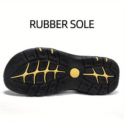 CLOHOO Marke Rindsleder Gummisohle Dicke Sohle Handgefertigte Freizeit Geschlossene Zehen Herren Sandalen