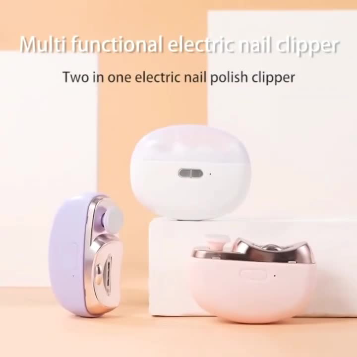2-in-1 Elektrischer Nagelknipser und Polierer mit LED-Licht, Anti-Quetsch-Sicherheitsfunktion, Polier- und Schleiffunktionen, USB-Aufladung, Multifunktionales Maniküre-Werkzeug
