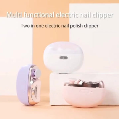 2-in-1 Elektrischer Nagelknipser und Polierer mit LED-Licht, Anti-Quetsch-Sicherheitsfunktion, Polier- und Schleiffunktionen, USB-Aufladung, Multifunktionales Maniküre-Werkzeug
