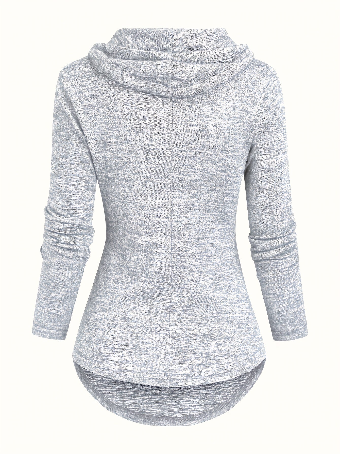 Übergröße - Lässiges Kapuzen-Sweatshirt für Frauen in Übergröße mit Wasserfallkragen