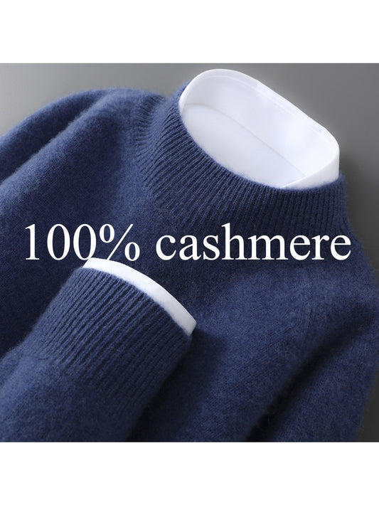 100% reiner Cashmere Herren-Strickpullover , Regular Fit, ideal für Business-Casual-Anlässe