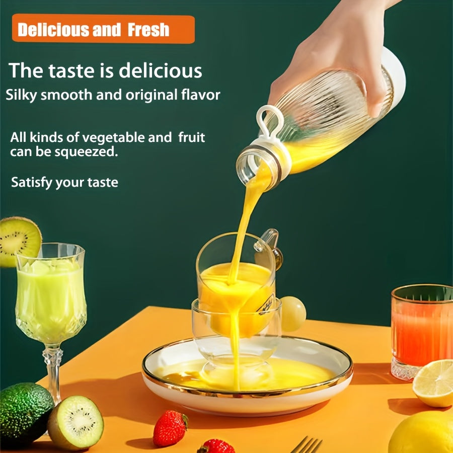 Kompakter 500ML elektrischer Entsafter und Mixer, kabellos und tragbar mit USB-Aufladung, ausgestattet mit 6 Klingen. Ideal zum Zubereiten von Smoothies und Shakes