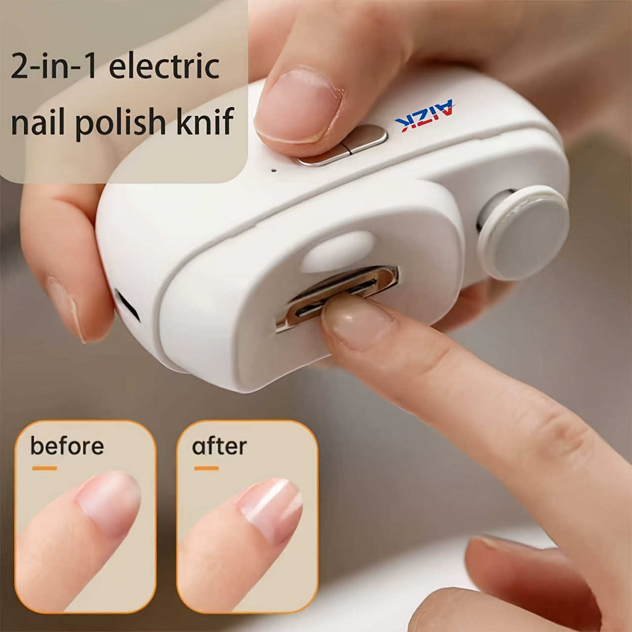 2-in-1 Elektrischer Nagelknipser und Polierer mit LED-Licht, Anti-Quetsch-Sicherheitsfunktion, Polier- und Schleiffunktionen, USB-Aufladung, Multifunktionales Maniküre-Werkzeug