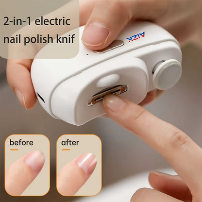 2-in-1 Elektrischer Nagelknipser und Polierer mit LED-Licht, Anti-Quetsch-Sicherheitsfunktion, Polier- und Schleiffunktionen, USB-Aufladung, Multifunktionales Maniküre-Werkzeug