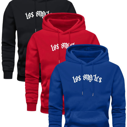 3er-Set Herren-Casual-Hoodies mit Fleece, stilvoll und vielseitig.