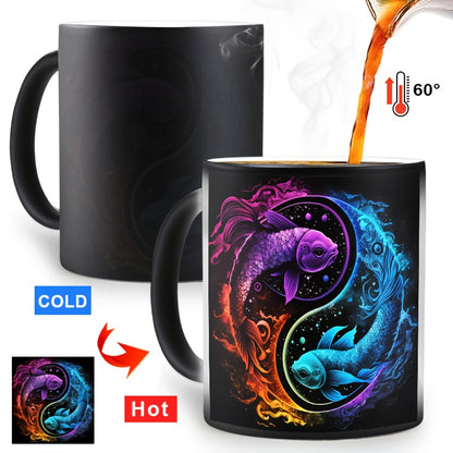 1 Stück 0,33Liter Zodiac Magic Farbwechsel-Becher - Lebhaftes Sternbild-Design, für heiße & kalte Getränke, perfekte Geschenkidee nur Handwäsche