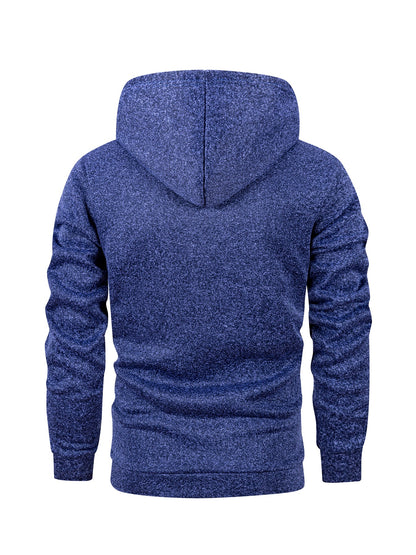 4er-Set Warmes Kapuzenpullover-Set, Herbst-Winter Freizeit Minimalistisches einfarbiges Langarm-Thermooberteil mit Kängurutasche und verstellbarer Kapuze mit Kordelzug
