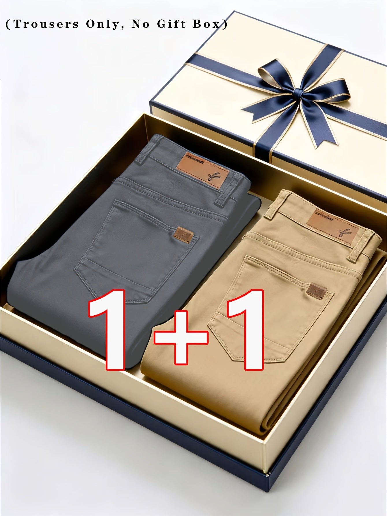 2er-Set Herren Allwetter Stretch-Chinohosen - Uni, Regular Fit, , bequem & langlebig