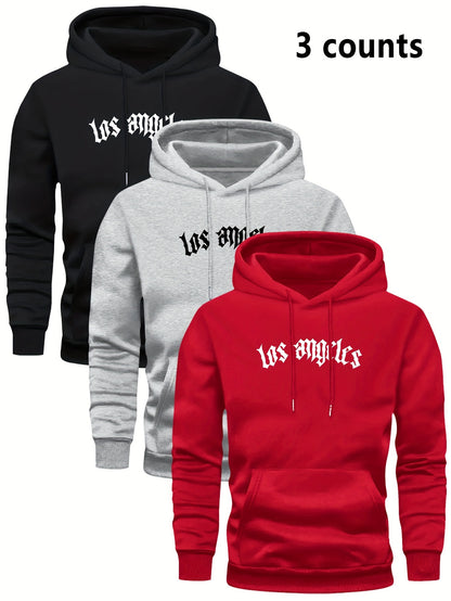 3er-Set Herren-Casual-Hoodies mit Fleece, stilvoll und vielseitig.
