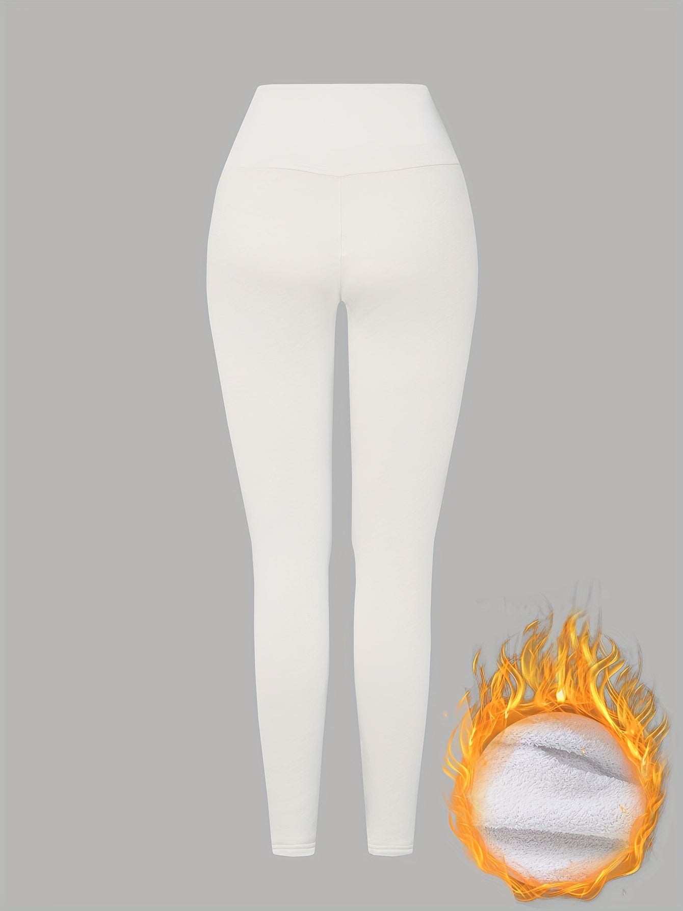 Damen Thermo-Leggings mit dickem Fleece-Futter und hohem Bund – Winterwärme, dehnbarer Skinny-Fit, einfarbig, lange Länge, perfekt für Freizeit- oder Outdoor-Aktivitäten