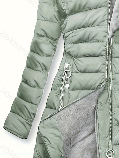 2025 mittel-langer Wintermantel mit Kapuze