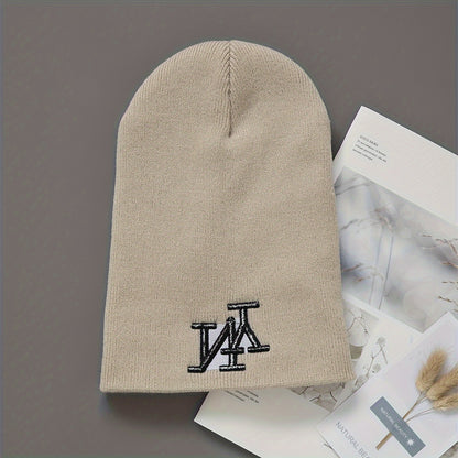 2er-Pack Unisex Wintermützen, einfarbig gestrickte Polyester-Outdoor, handwaschbar, modisch für den täglichen Gebrauch für Männer und Frauen