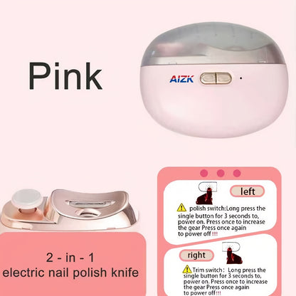 2-in-1 Elektrischer Nagelknipser und Polierer mit LED-Licht, Anti-Quetsch-Sicherheitsfunktion, Polier- und Schleiffunktionen, USB-Aufladung, Multifunktionales Maniküre-Werkzeug