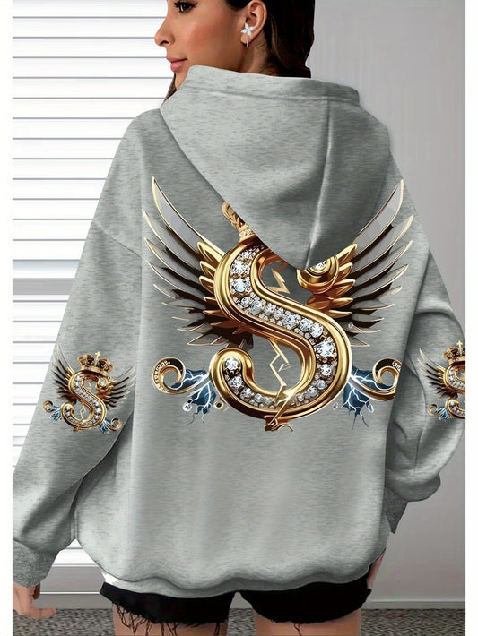 Große Größen, weiches, lässiges Langarmshirt mit Tasche, bequemes Damen-Casual-Outfit in großen Größen
