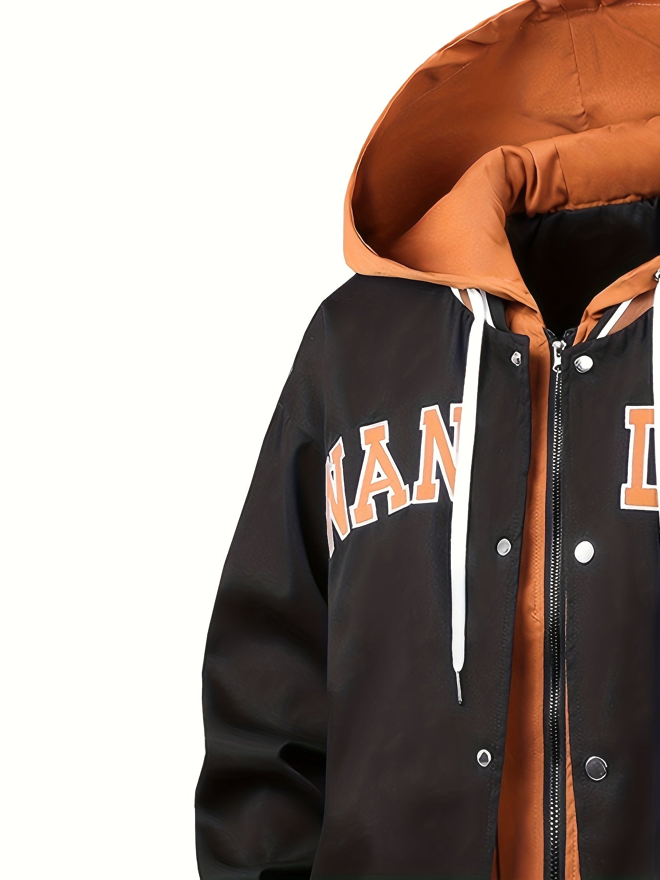 Oversized Bomberjacke für Herren mit Kapuze , geeignet für Outdoor, Handwaschbare warme Pilotenjacke