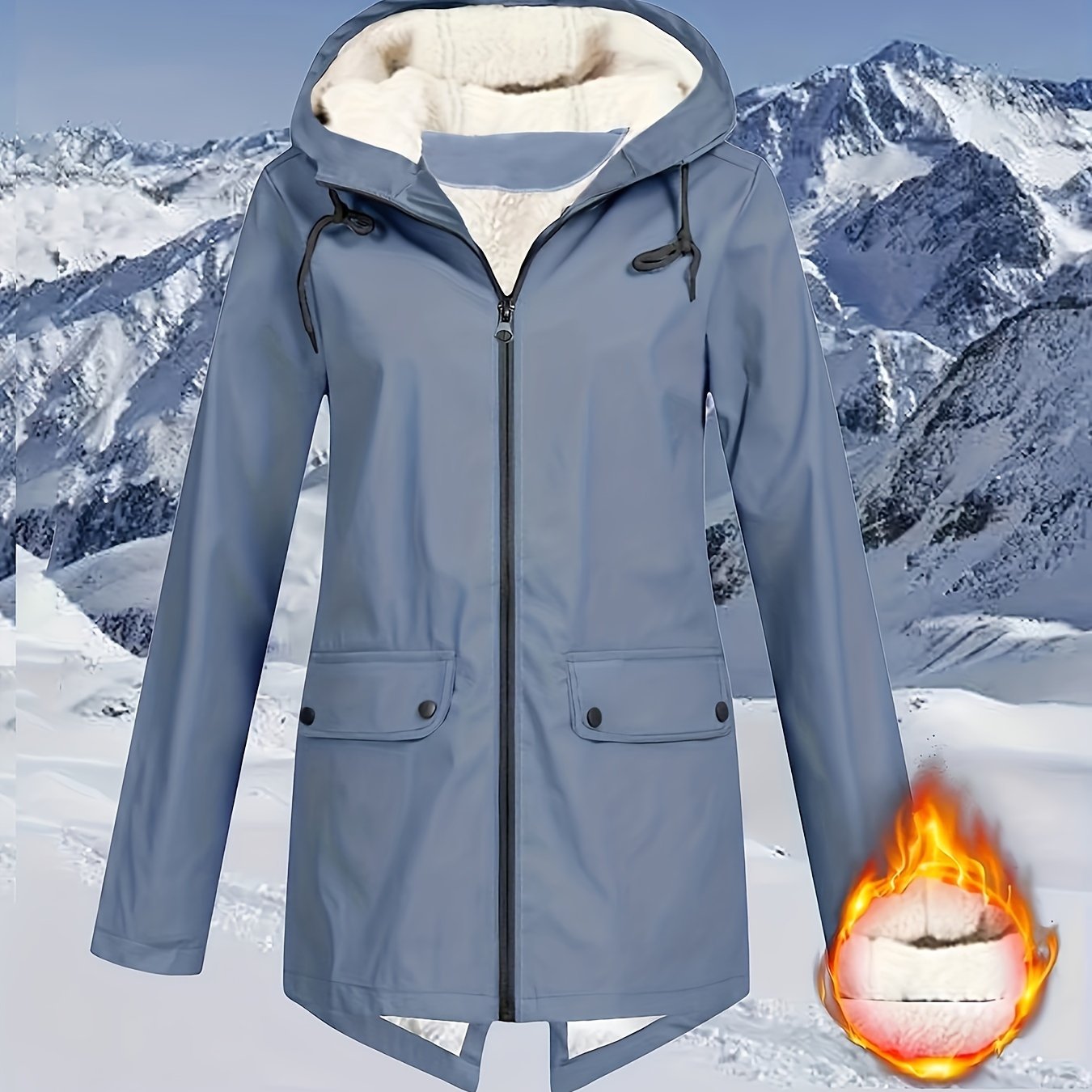 Damen Jacke , Herbst/Winter mit Kapuze, Grosse Größen