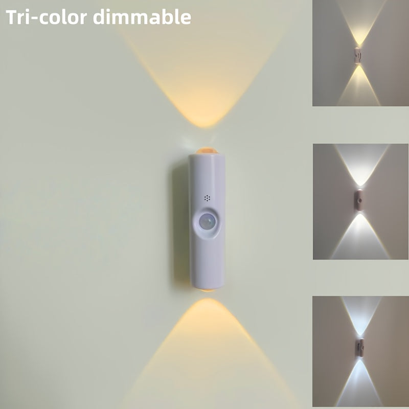 6er-Set weiße, wandmontierte, intelligente LED-Lichtleiste mit Bewegungssensor, dimmbar,  geeignet für Treppen, Flur, Schlafzimmer