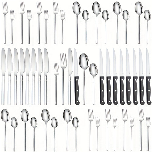 48-teiliges/24-teiliges Besteckset aus Edelstahl, spiegelpolierte Bestecke, Elegantes Tischdesign, Langlebiges Edelstahlbesteck von hoher Qualität