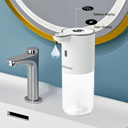 Ein 380 ml wiederaufladbarer automatischer Sensorspender für Seife, geeignet für Schaumschhandseife und Küchenreiniger mit automatischer Sensortechnologie