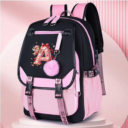 3-teiliges Set: Rucksack-Set mit Cupid-Herz-Elementen, beinhaltet Rucksack, Clutch und Tote Bag, modisch und praktisch