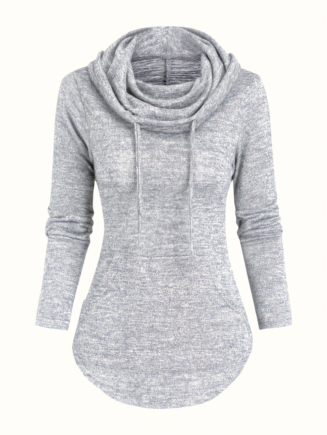 Übergröße - Lässiges Kapuzen-Sweatshirt für Frauen in Übergröße mit Wasserfallkragen