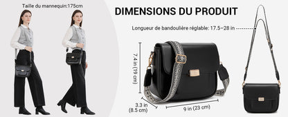 Miss Lulu DAMEN Umhängetasche Medium Schultertasche mit abnehmbarem Riemen für Frauen Mehrfarbig