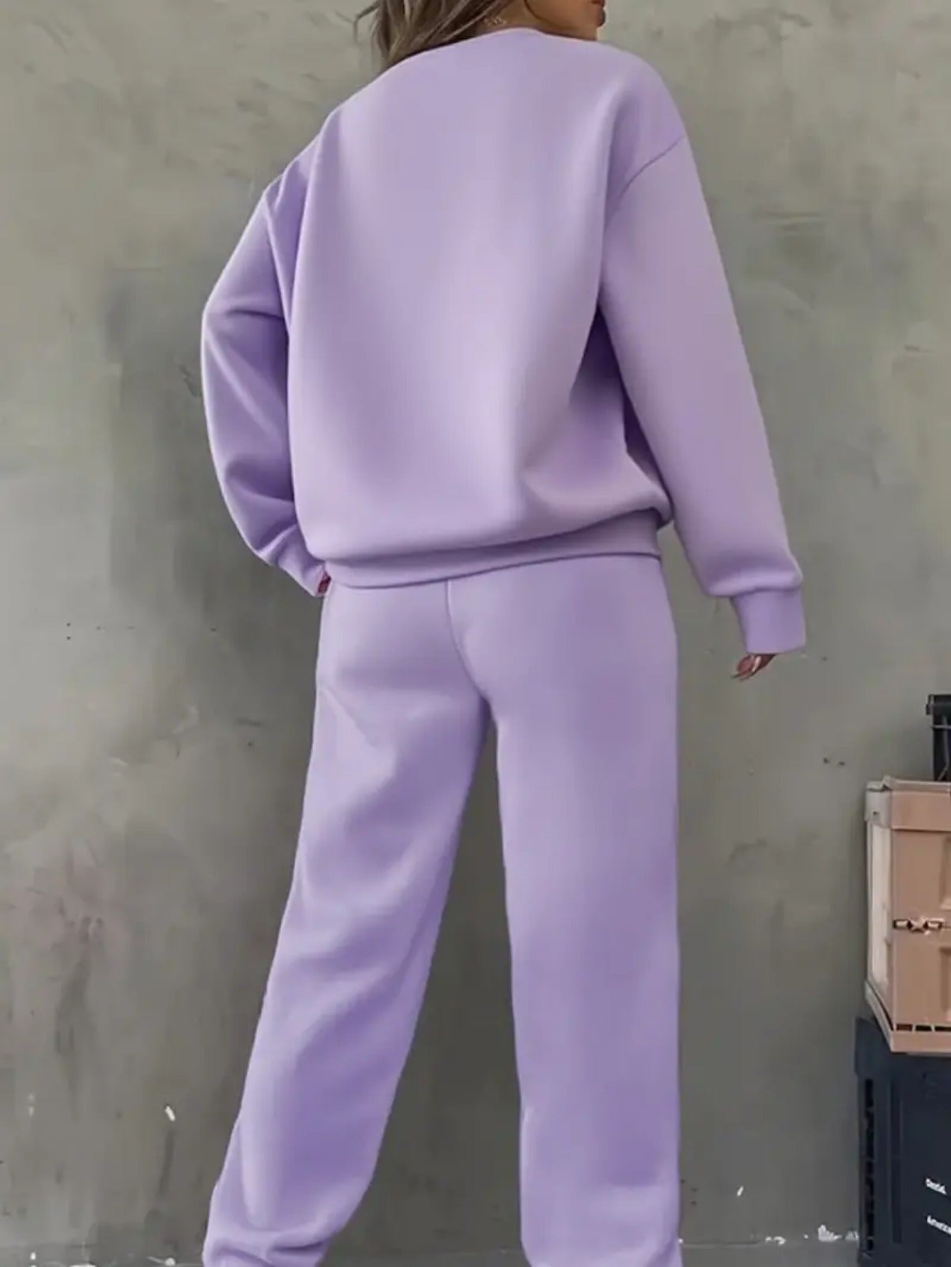 Sweatshirt/Sweatpants Set, Futter aus Fleece und kreativen „HUNTERS“-Charakterdrucken, Jogginganzug, mit Fleece gefüttert und verdickt warmes Sweatshirt