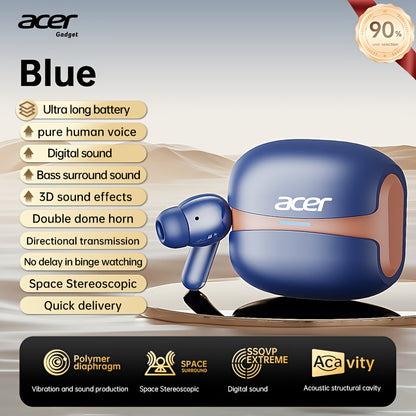 [Acer] 2025 neues Modell TWS kabelloses Headset mit kräftigem Bass Stereo + Sprachgeräuschunterdrückung Ultra-langer Akkulaufzeit  HIFI-Audio