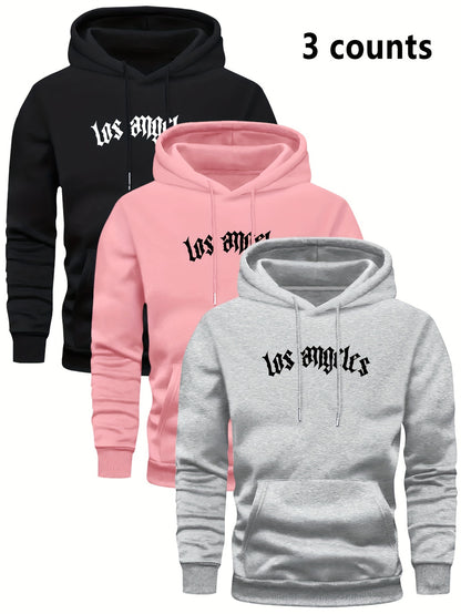3er-Set Herren-Casual-Hoodies mit Fleece, stilvoll und vielseitig.