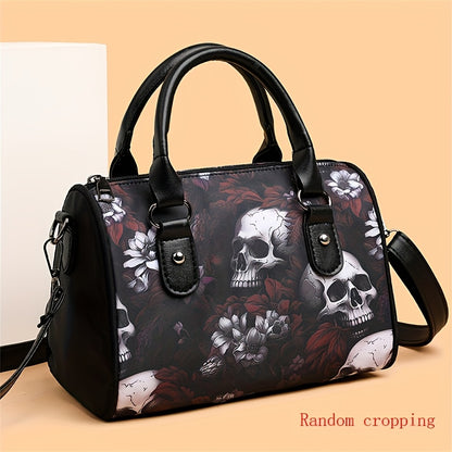 Eine stilvolle Schultertasche von Perfect Lily für Frauen im Totenkopf-Design, mit einem geräumigen und minimalistischen Design, aus Nylon gefertigt,