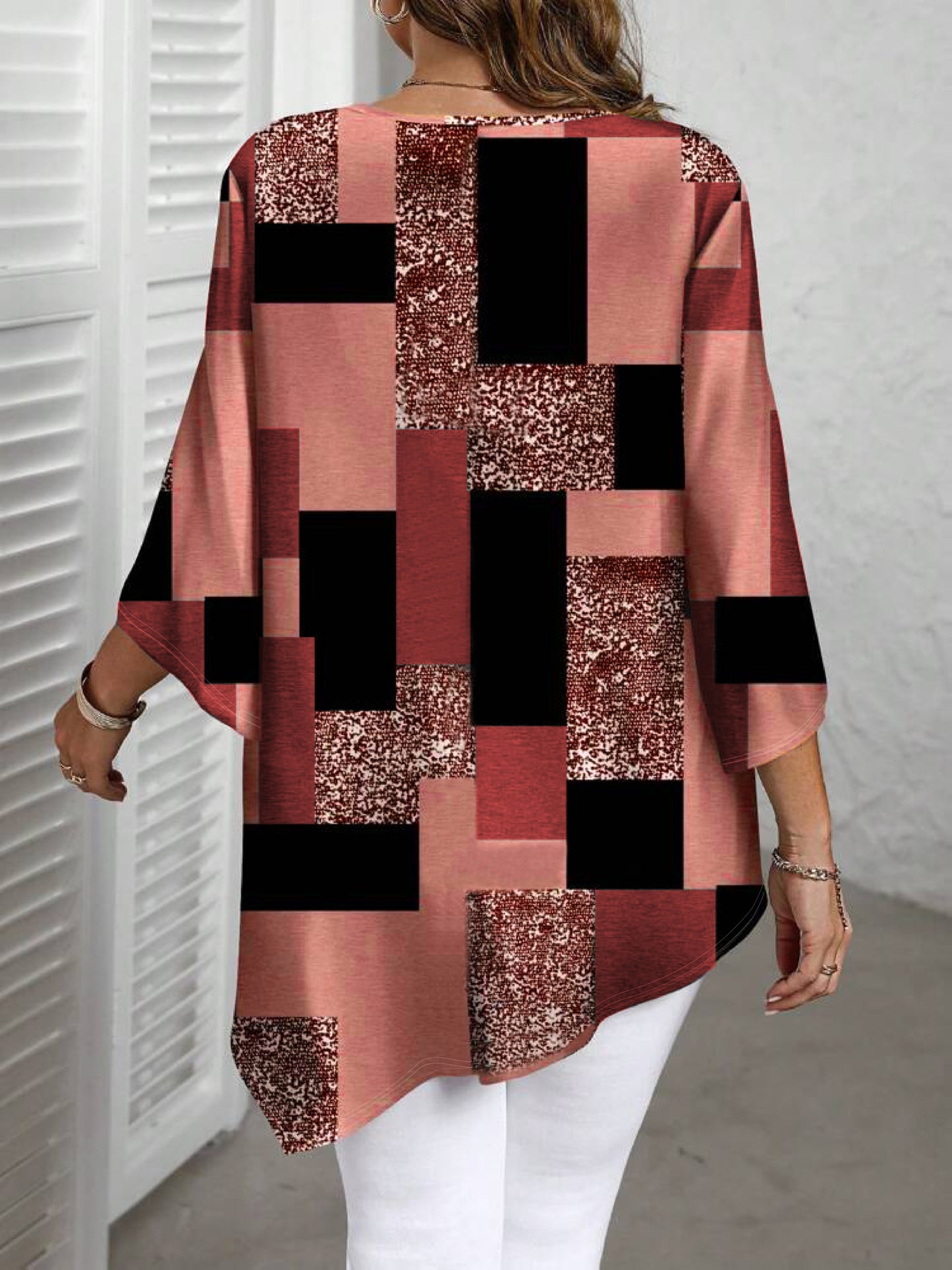Damen Bluse , Moderne Muster , diverse Farben , Grosse Größen