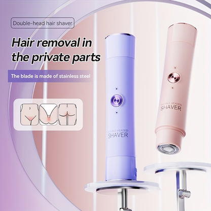 1 Stück Wiederaufladbarer Elektrorasierer mit Doppelkopf | 2-in-1 Kabelloser Unisex Nass- und Trocken-Body-Haarschneider sowie Gesichts-Epilierer, Pflegegeräte & Trimmer