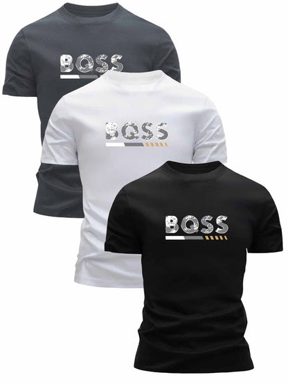 3er-Set sportliche Fashion-T-Shirts mit Buchstabenprint