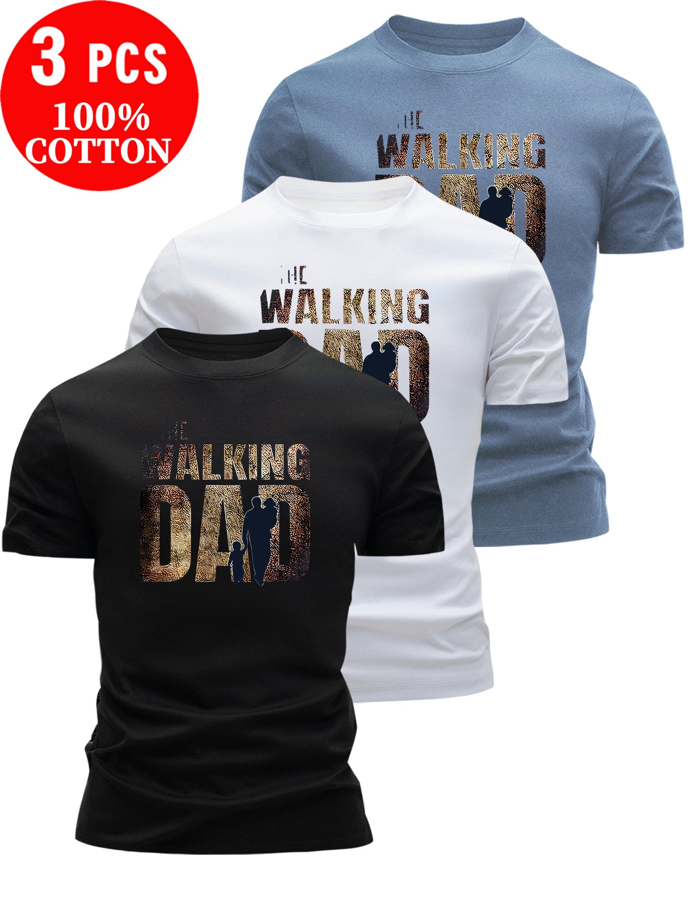 3er-Set Herren T-Shirts aus 100% Baumwolle