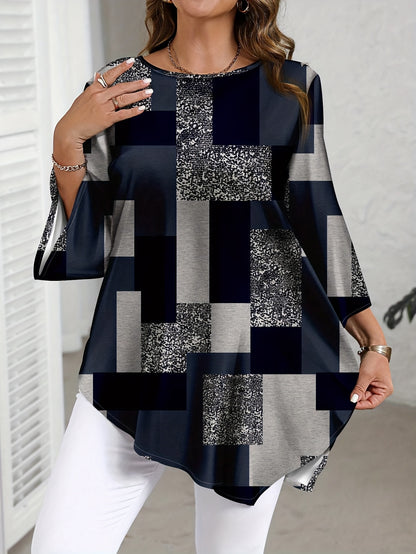 Damen Bluse , Moderne Muster , diverse Farben , Grosse Größen