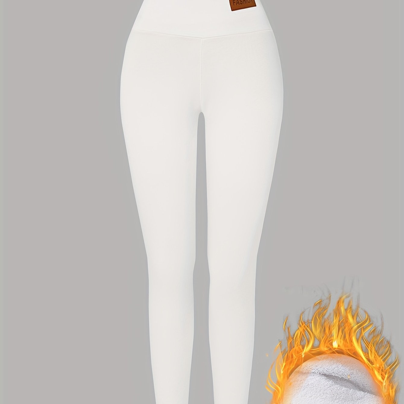 Damen Thermo-Leggings mit dickem Fleece-Futter und hohem Bund – Winterwärme, dehnbarer Skinny-Fit, einfarbig, lange Länge, perfekt für Freizeit- oder Outdoor-Aktivitäten