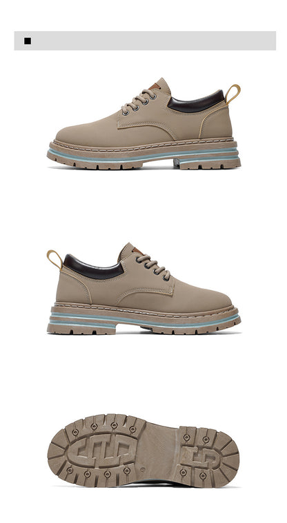 Herren Klassische Low-Top Oxfords - Schnürung mit Rundspitze, rutschfeste PVC-Sohle, leichtes Obermaterial & gepolsterte Innensohle für Business Casual, Outdoor, Fitnessstudio - Vielseitig für alle Jahreszeiten (Einfarbig)